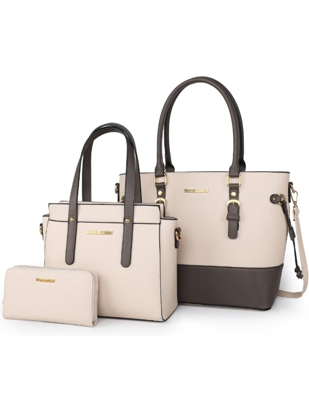 Stylish 3PCS Tote Bag & Wallet Set for Women - Chic Shoulder Satchel Handbags